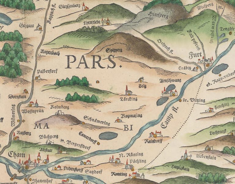 1568: Balbersdorf auf Apians Bairischen Landtafeln