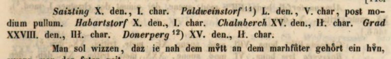 „Paldweinstorf“ und „Habartstorf“: das Marchfutter nach dem alten Buch