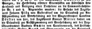1858: Bayreuther Stadtrat lehnt Heiratsgesuch des Taglöhners Johann Plötz ab