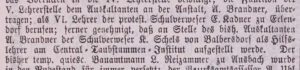 1875: Schulverweser K. Schels wird Hilfslehrer am Taubstummen-Institut in München