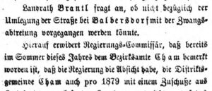 1878: Hohe Grundpreise und der Katzbach – Streit um die Straßenverlegung bei Balbersdorf