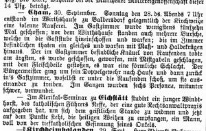 Kirchweih 1884: „Eine förmliche Schlacht“ im Wirtshaus zu Balbersdorf
