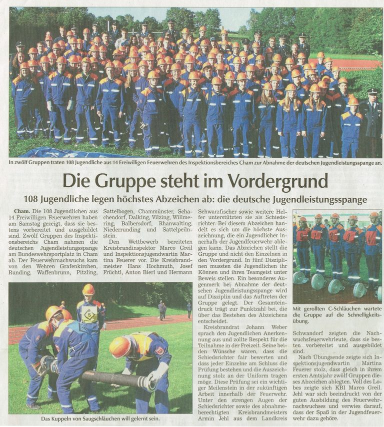 Ausschnitt des Bayerwald Echo vom 30.09.2013 – Jugendleistungsspange