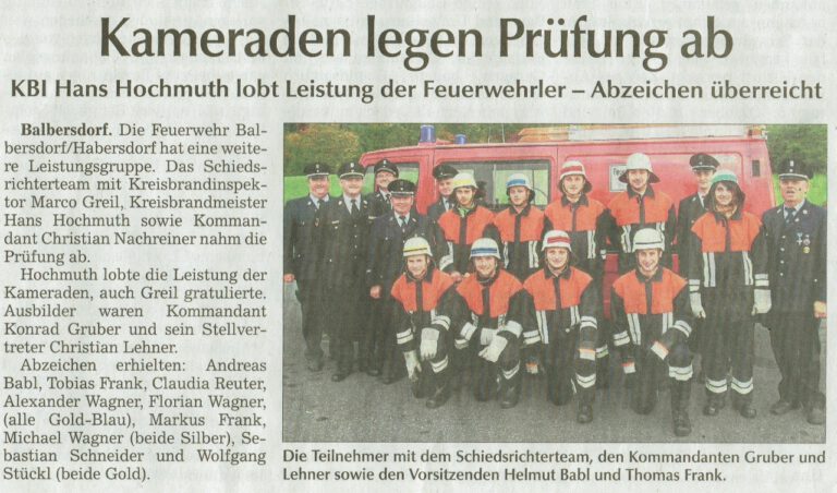 Ausschnitt der Chamer Zeitung vom 16.10.2013 – Jugendwettspiele