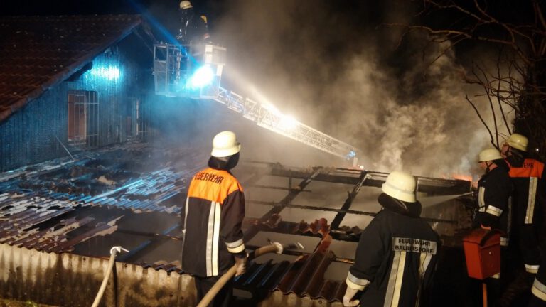Scheunenbrand Obernried am 23.01.2015