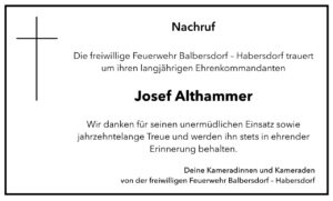 Nachruf Josef Althammer
