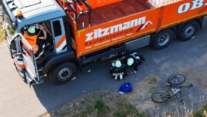Übung Verkehrsunfall mit LKW
